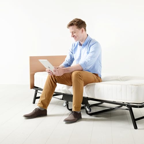 Crown Premier Folding Bed with Deep Sprung Mattress - Single, Black