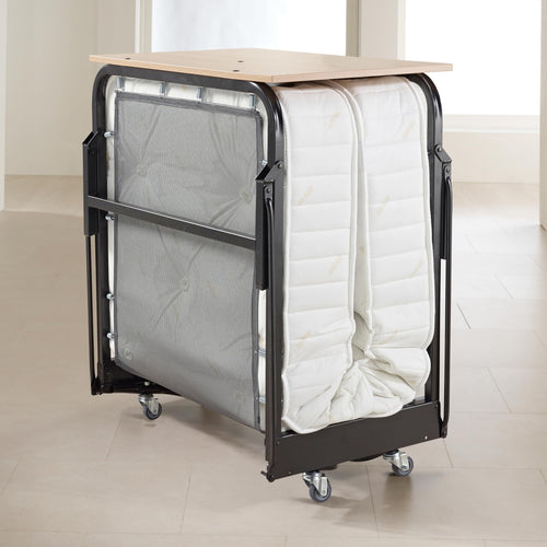 Crown Premier Folding Bed with Deep Sprung Mattress - Single, Black