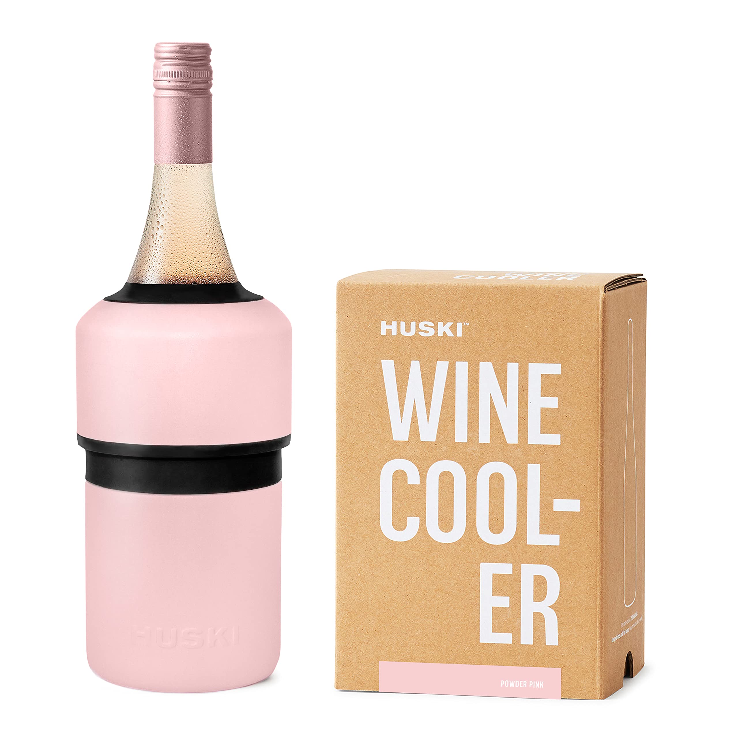Huski Wine Cooler | Premium Iceless Wine Chiller | Keeps Wine Cold up to 6 Hours | Award Winning Design | New Wine Accessory | Fits Some Champagne Bottles (Brushed Stainless)